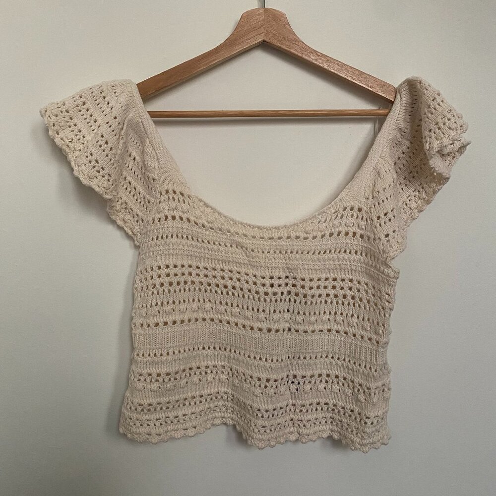 Cropped Crochet Tank Top, Size S